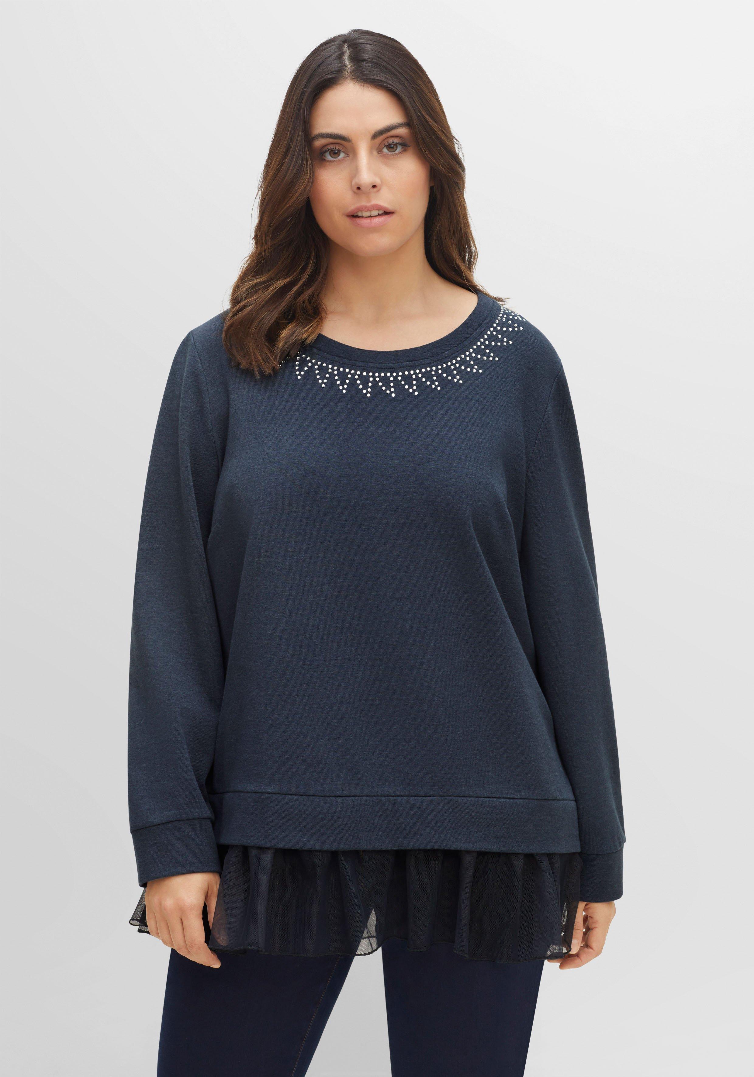 Sweatshirt im Lagenlook, mit Volant am Saum