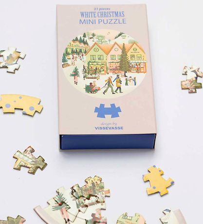 Vissevasse Puzzlespiel - Mini - 11x11 cm - White Weihnachten