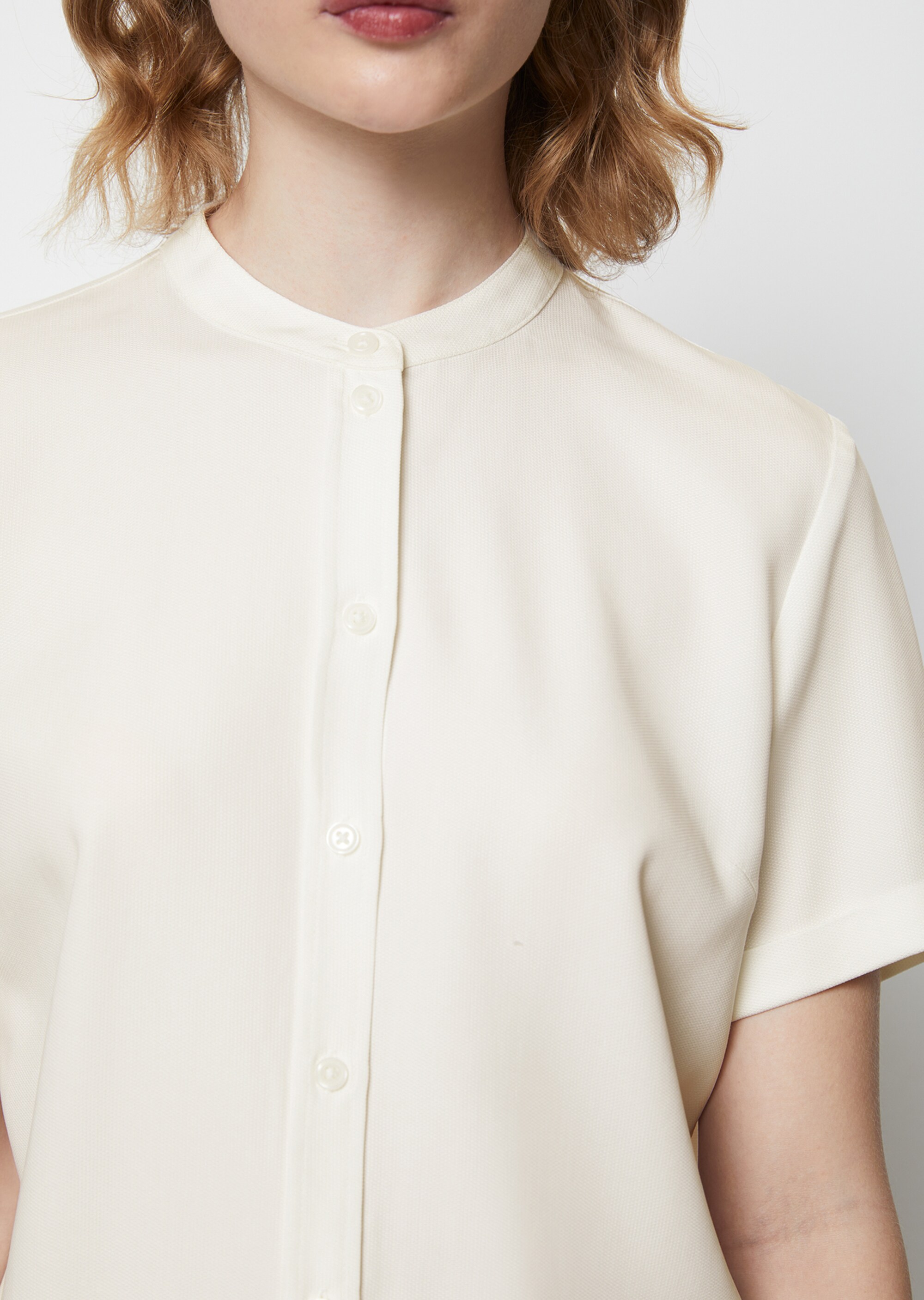 Stehkragen-Bluse regularaus Tencel™ Lyocell