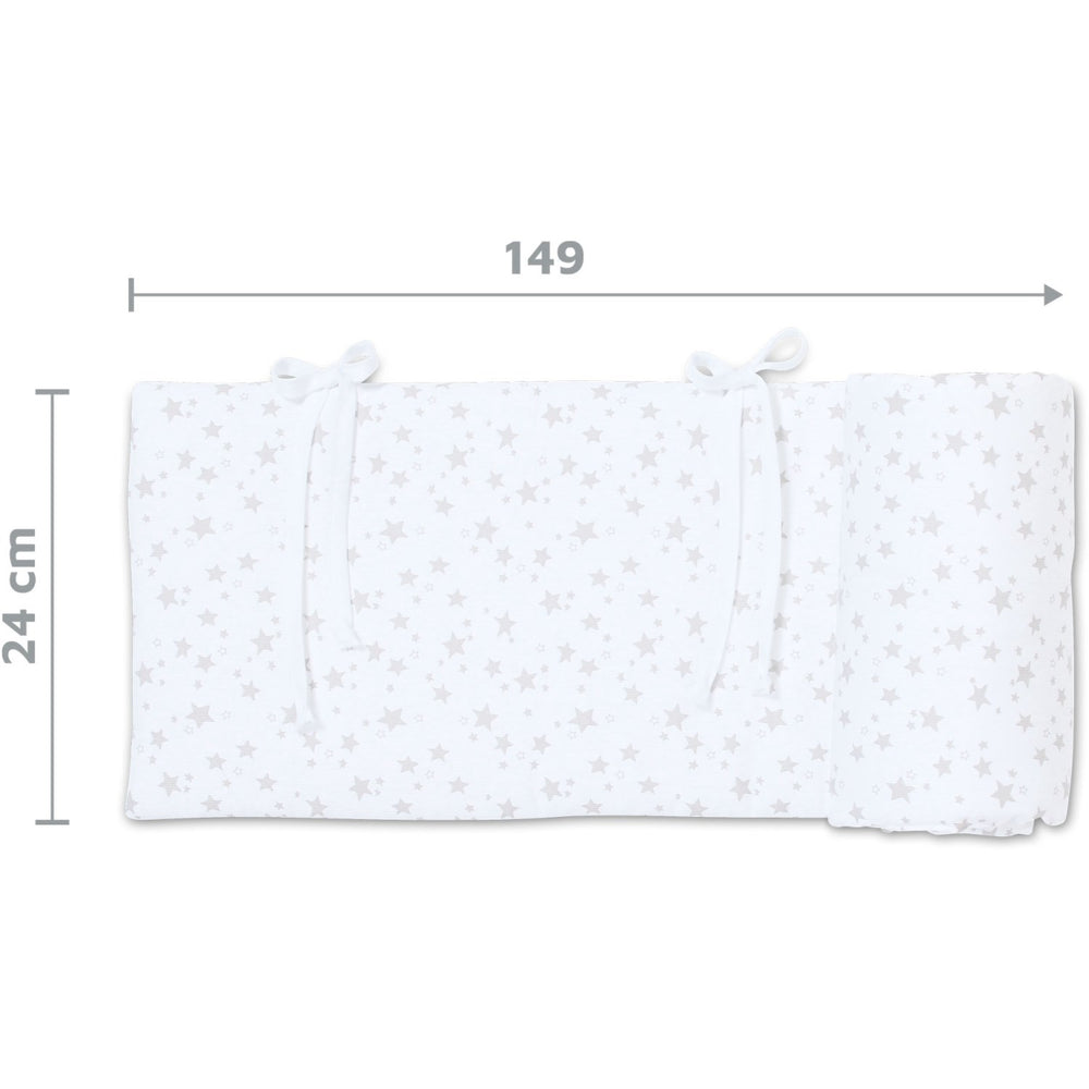 Køb babybay ® White Stars Pearl Grey Sengerand Pique