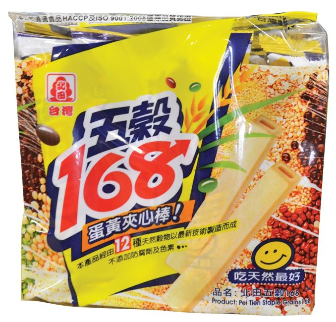 Pei Tien Energy 168 Granen Sticks Gezouten Eierdooier Smaak 180g