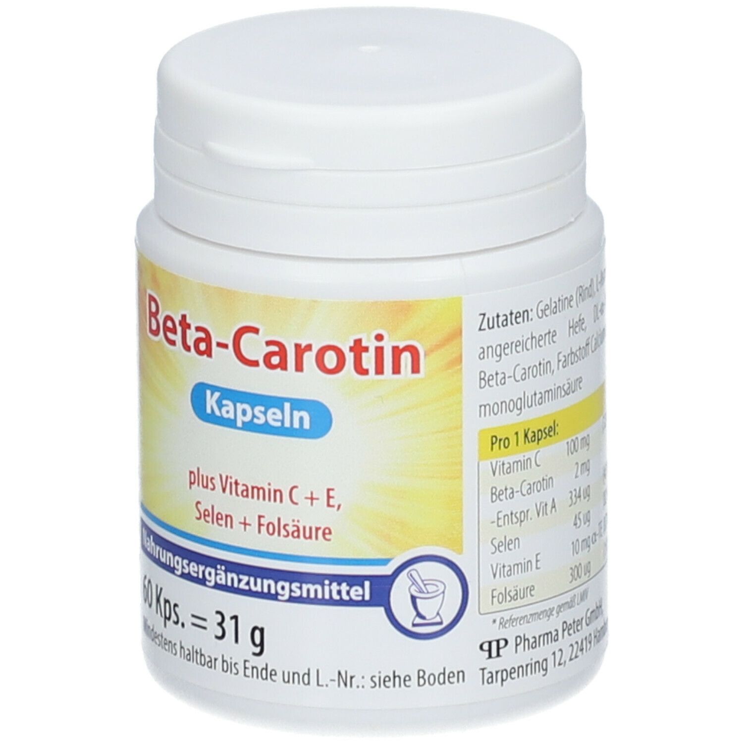 Beta Carotin Kapseln + Vitamin C + E