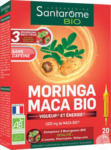 Santarôme Moringa Maca Bio Vigueur Et Énergie Complément Alimentaire Ampoules 20x10ml