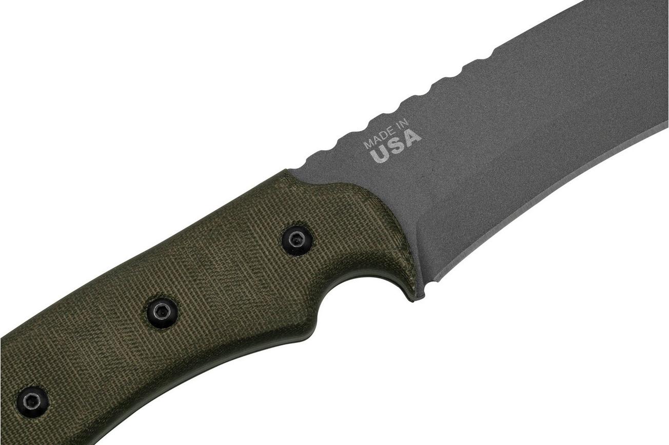 TOPS Knives A-Klub AKLB-02, Green Micarta, machete, Amanda Kaye design