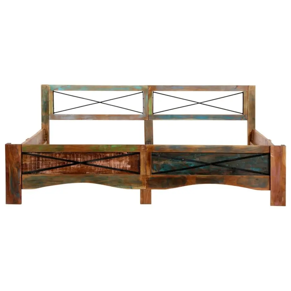 vidaXL - Bed frame - Multikleur - Massief gerecycled hout - 180x200 cm