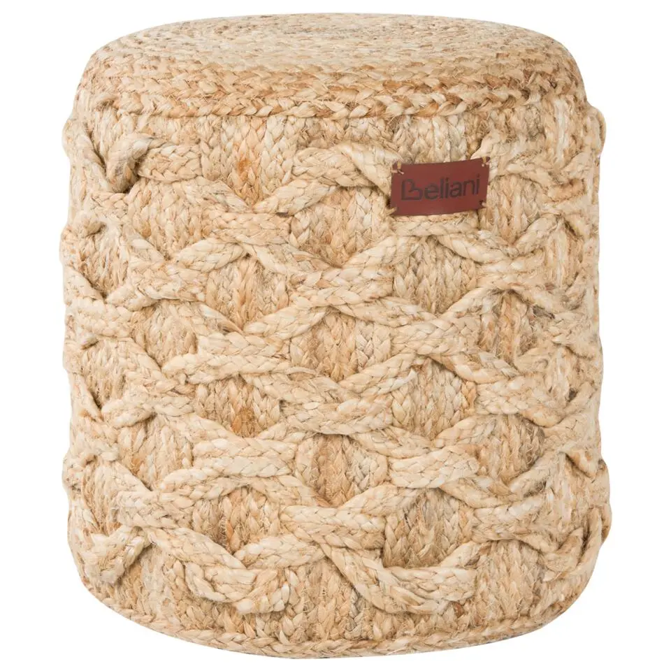 TURKAN - Poef - Beige - Jute