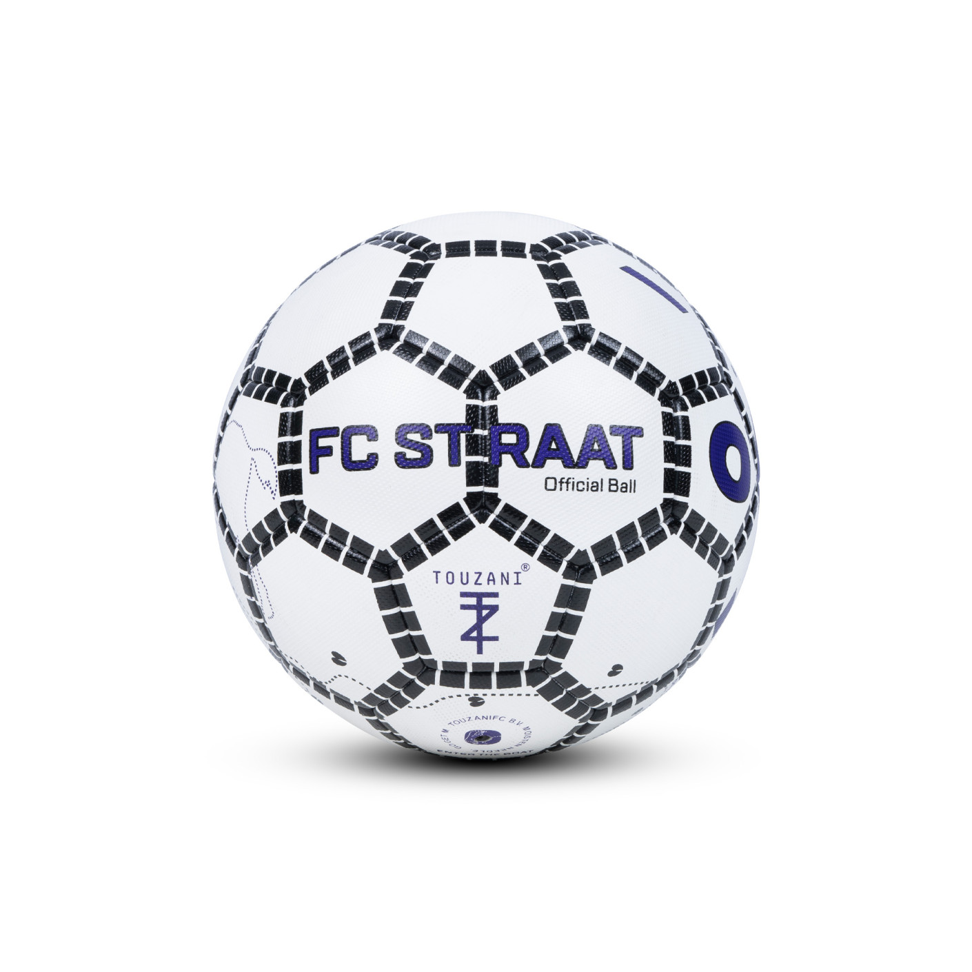 Touzani FC Straat Straatvoetbal Maat 5 Wit Zwart Paars