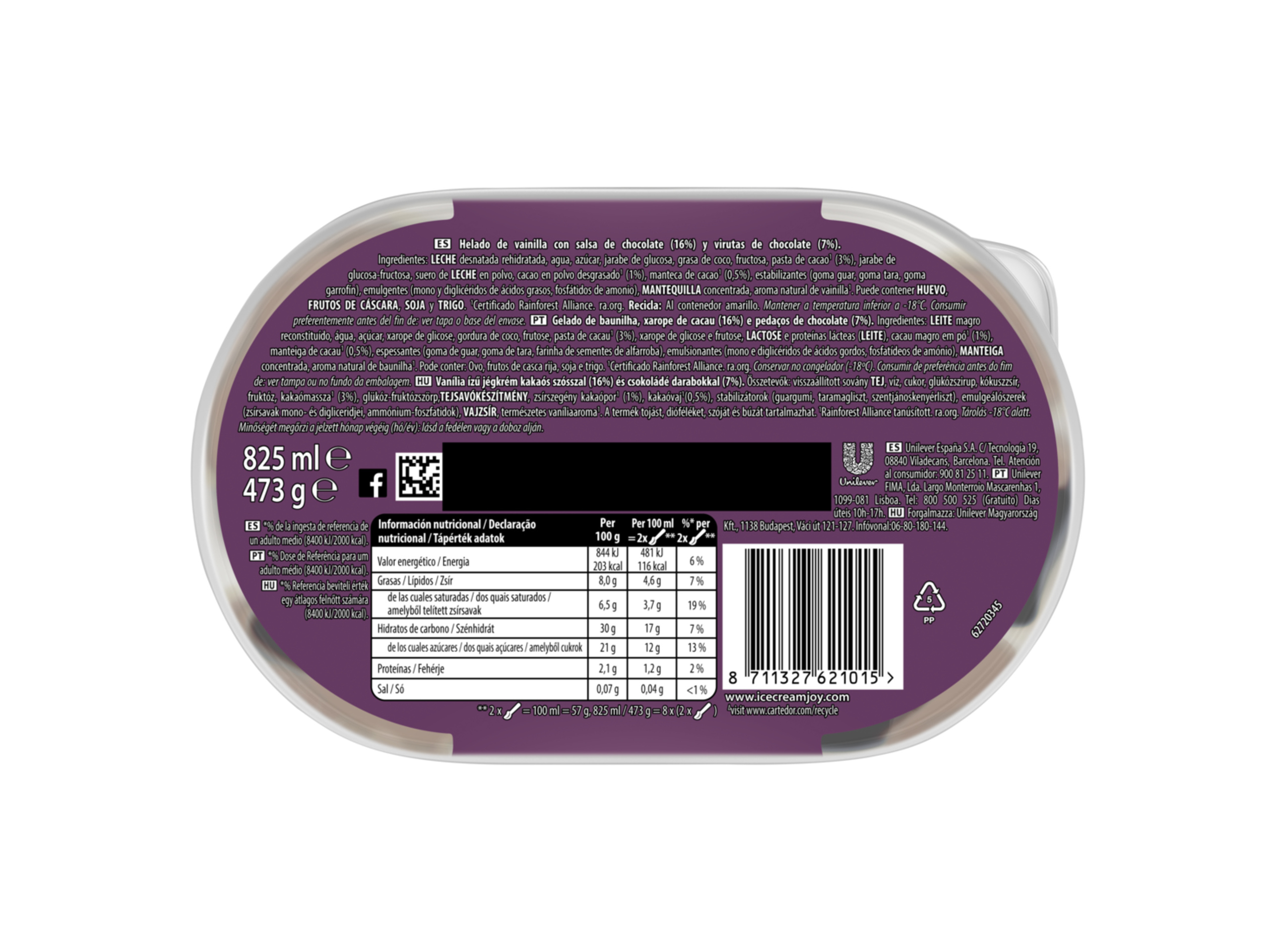 GELADO CARTE D'OR STRACIATELLA 825ML