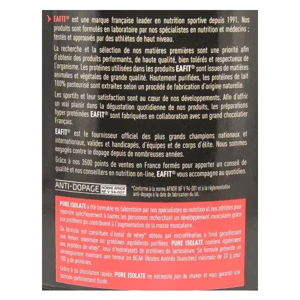 Eafit Pure Isolate Sabor Frutas Vermelhas 750g