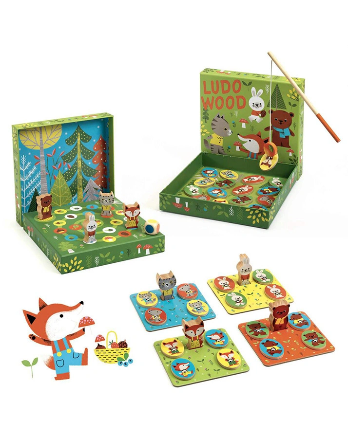 Lernspiele-Set LUDO WOOD 4-in-1 aus Holz