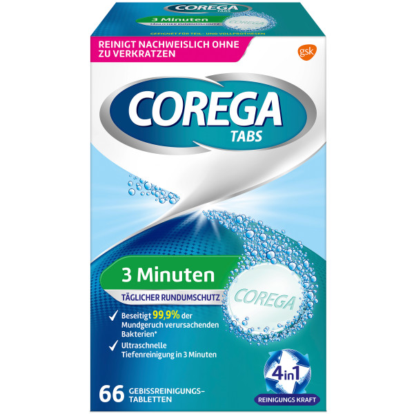 COREGA 3Minuten Cleanser Tabs Btl 66 Stk
