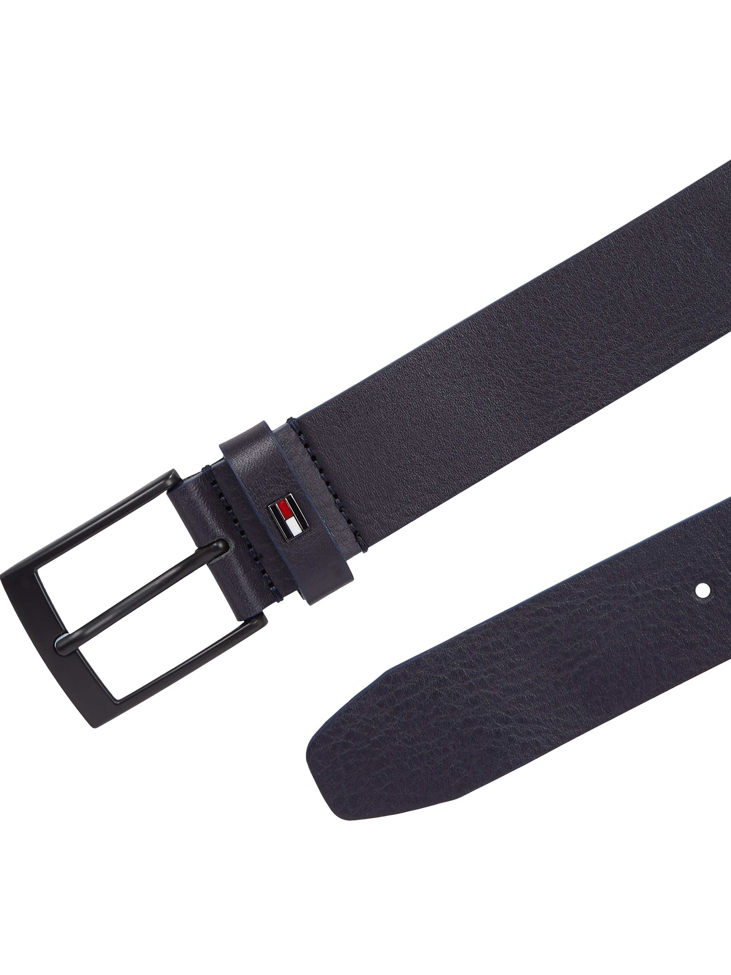 Tommy Hilfiger Ledergürtel »ADAN 3.5 cm breit EXT«, Metalllogopatch, Einfachdornschnalle