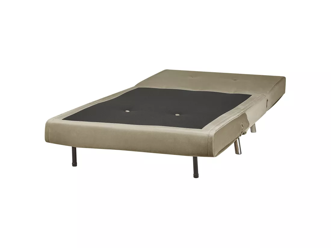 Canapé convertible 1 place en velours vert olive FARRIS