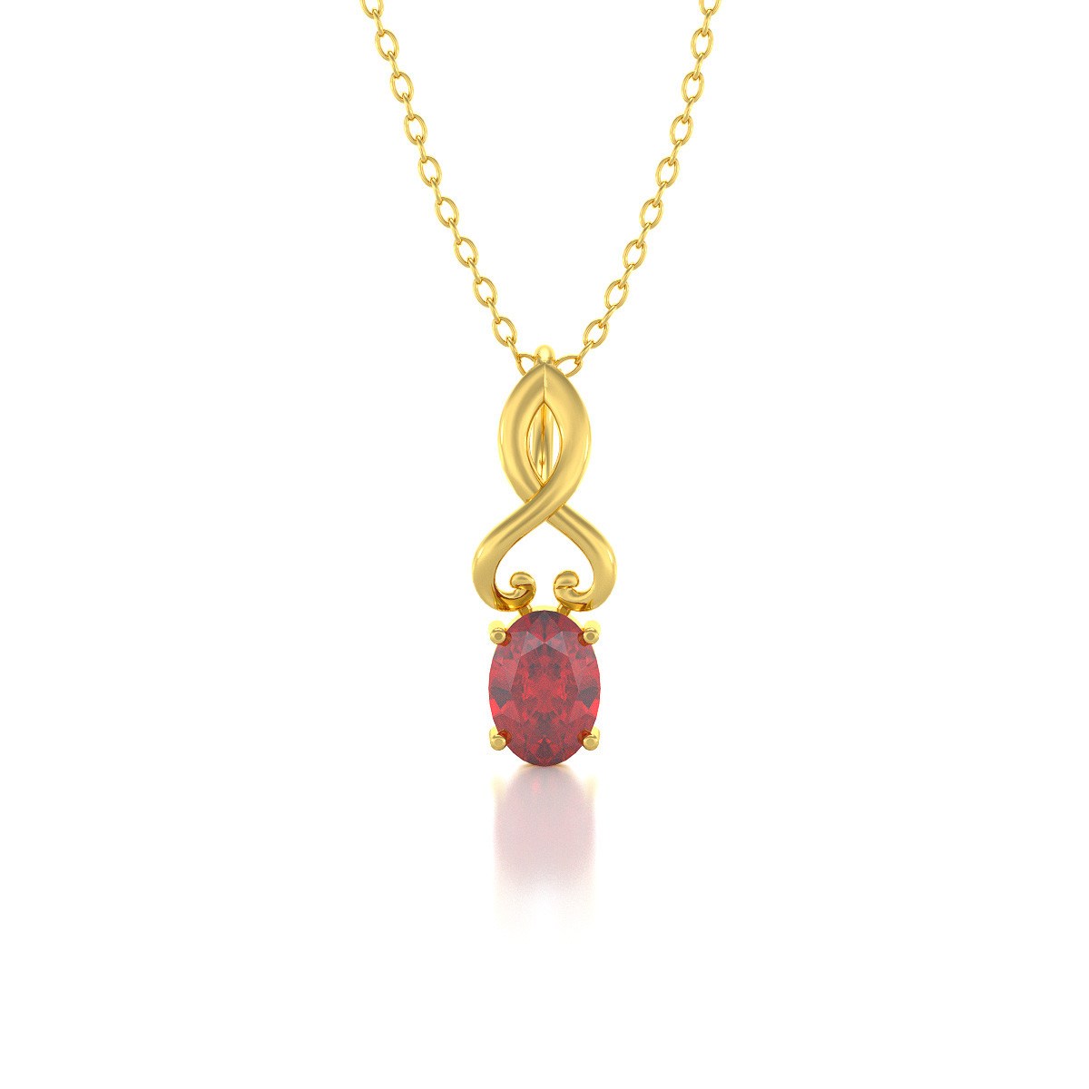 Collier Pendentif Or Jaune Rubis - Cadeau Élégant pour une Occasion Spéciale | Aden