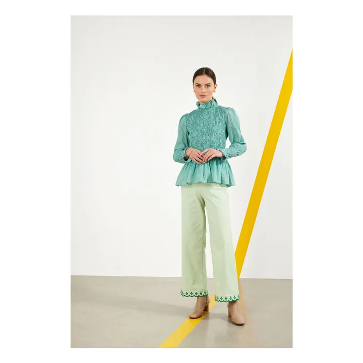 Maria de la Orden Blouse Aleria Rayures | Vert