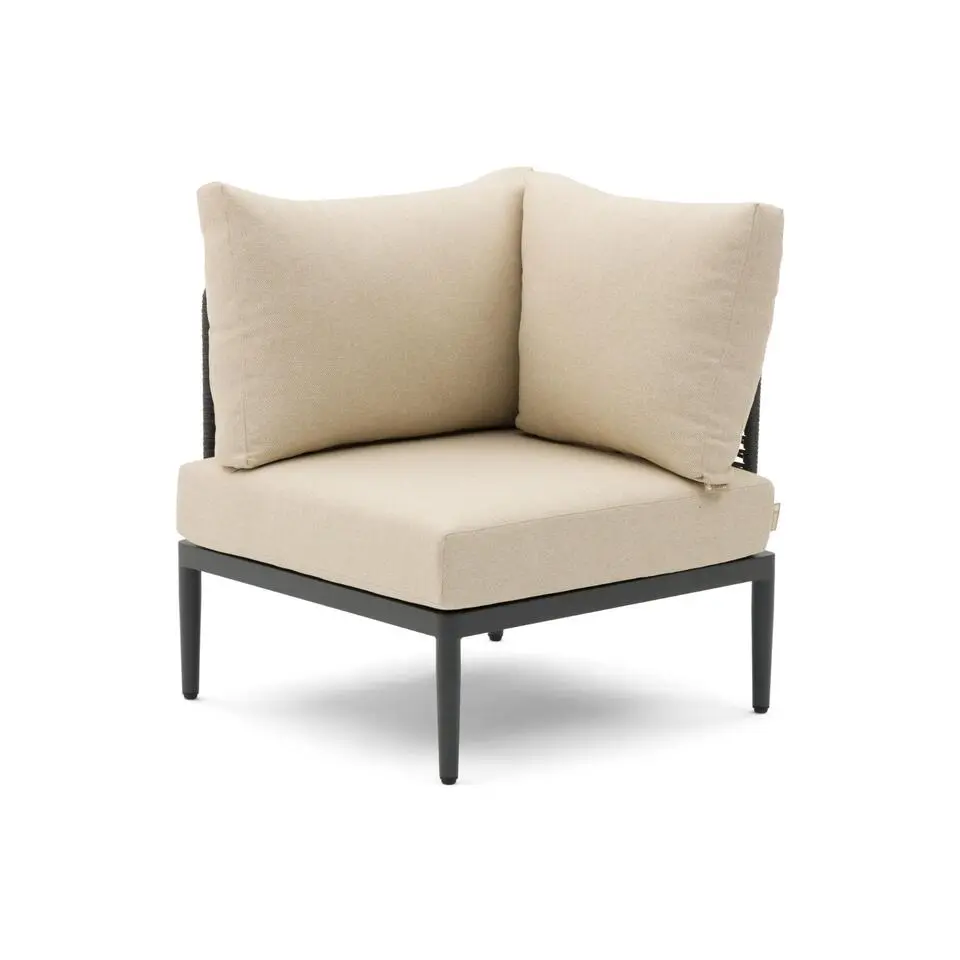 Hoek loungeset 5 personen Aluminium/wicker Grijs Coco Ibiza