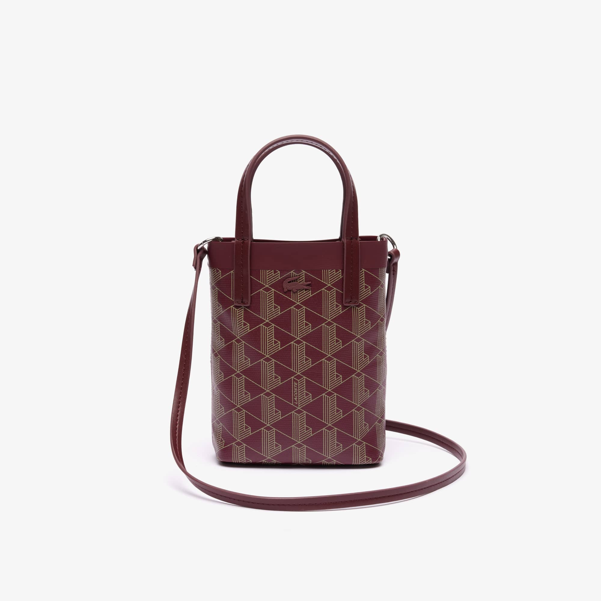 Mini sac cabas Zely monogramme en toile enduite Sacs à bandoulière - Rouge - Lacoste - Femme