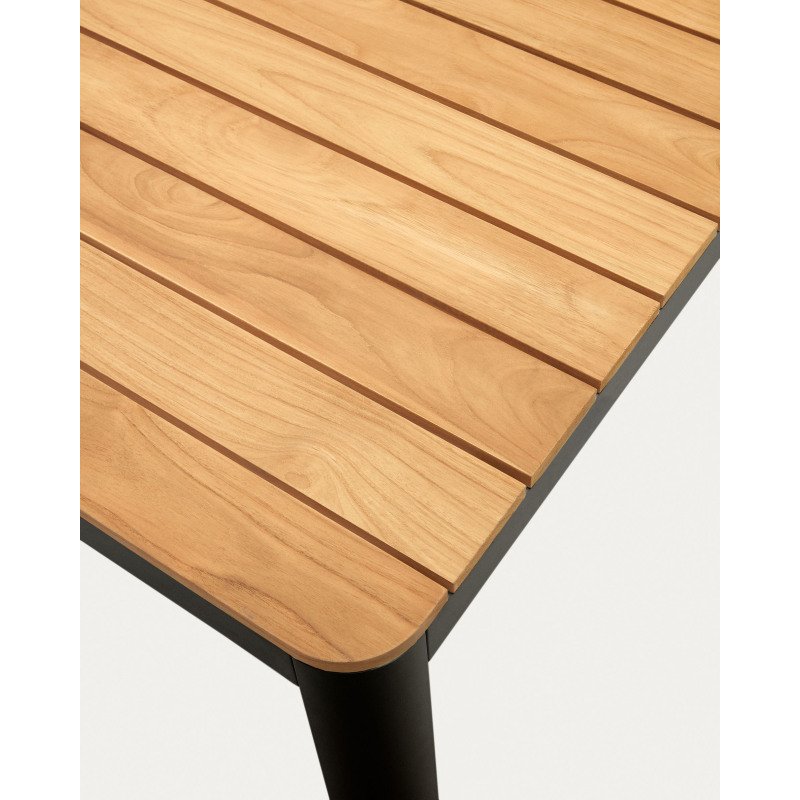 Table d'extérieur Bona - bois de teck massif pieds aluminium