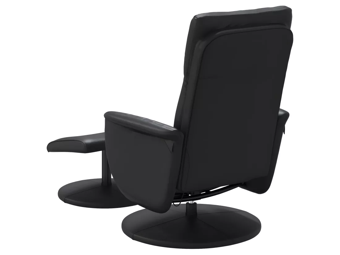 Fauteuil inclinable de massage avec repose-pied noir similicuir