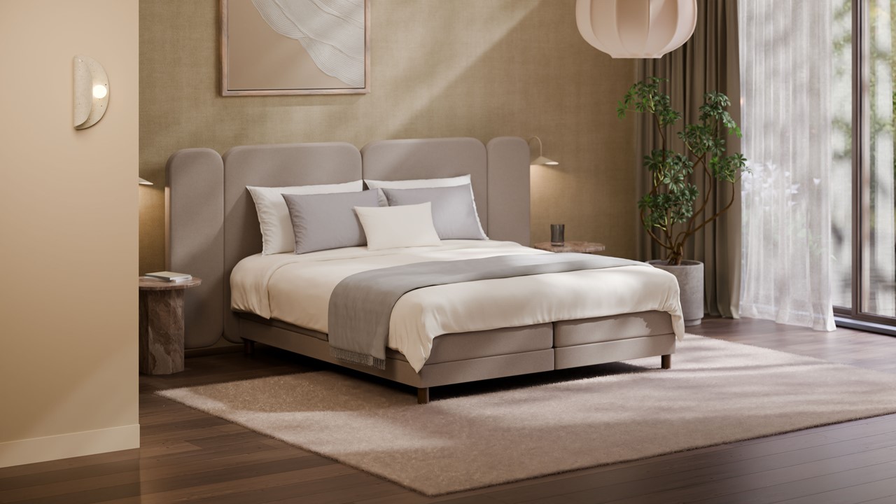 Elektrische boxspring Ridge met Kårlsson Excellence matras - Warm wool beige