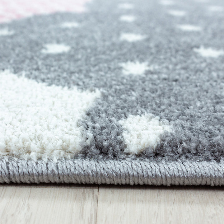 Rond Kindervloerkleed - Bambi Wolken Roze | Speels