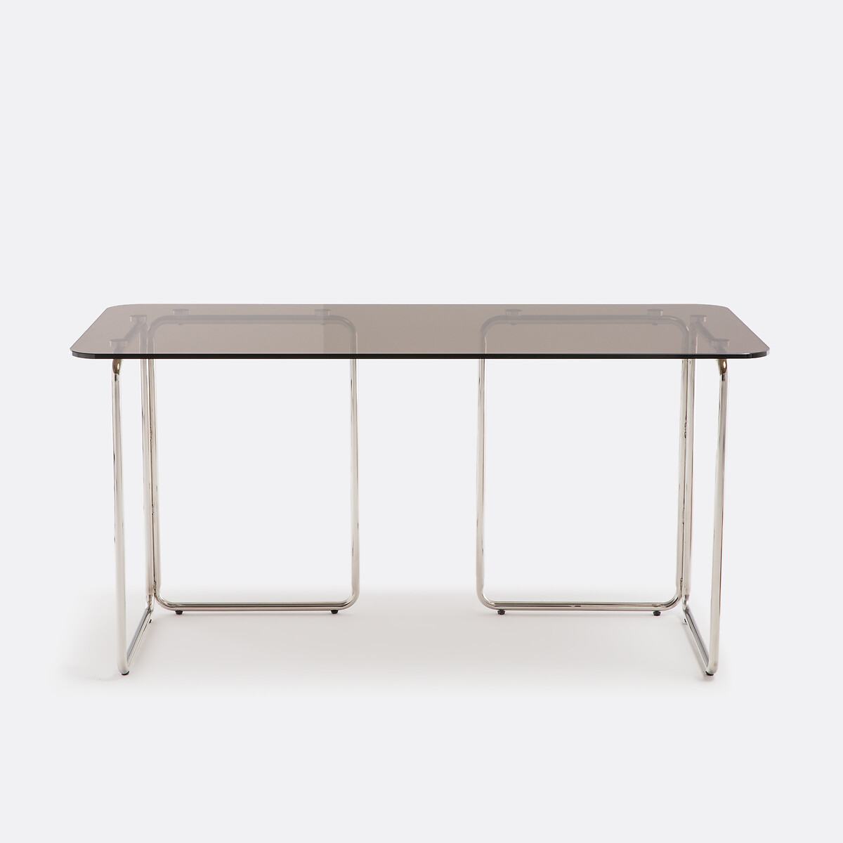LA REDOUTE INTERIEURS<br>Mesa de vidro e aço cromado Socer