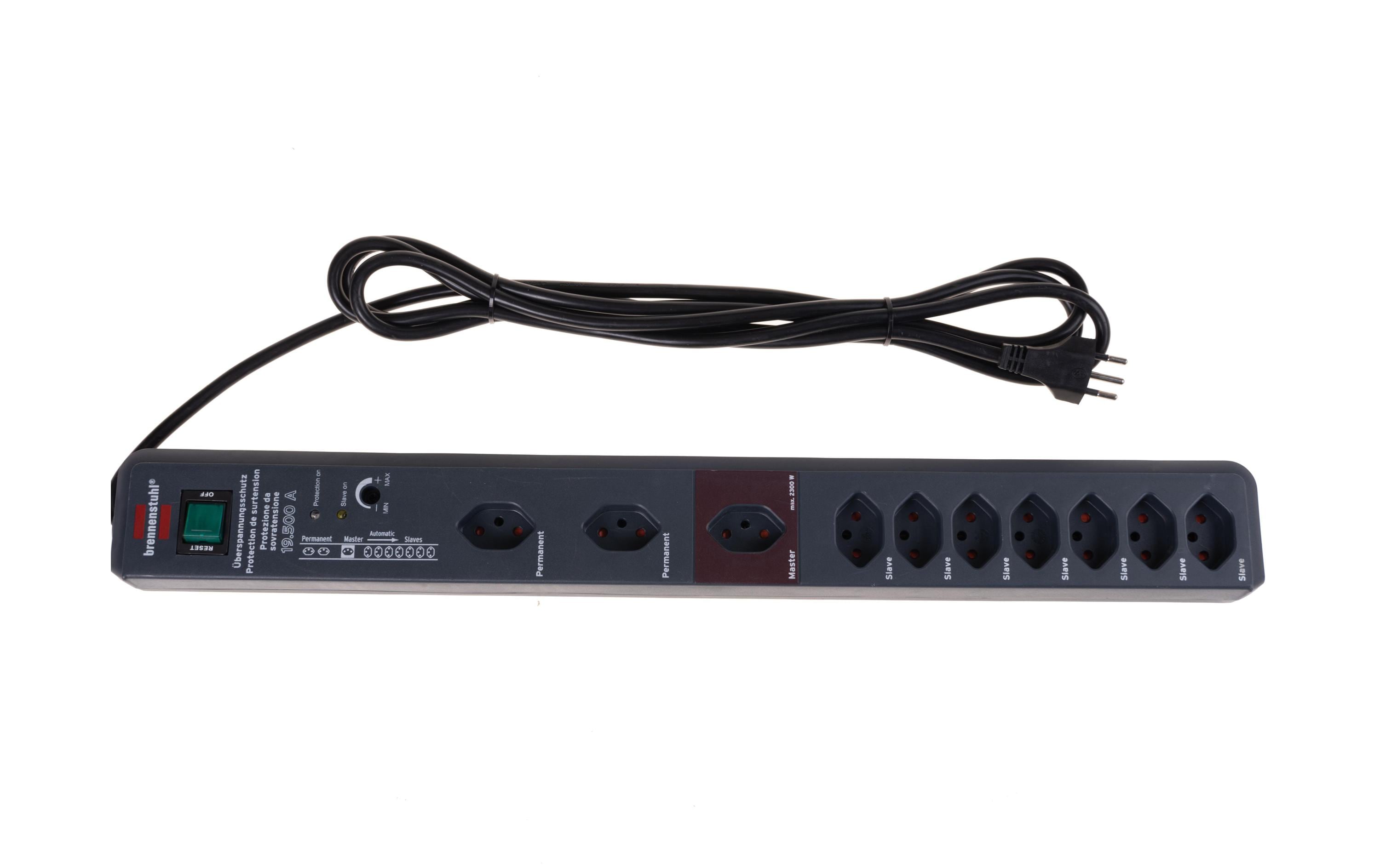 Master-Slave-Steckdosenleiste Secure-Tec 10x T13Automatik-Steckdosenleiste, anthrazit