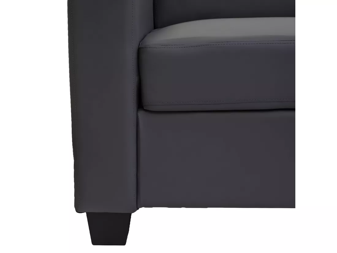 Fauteuil lounge Lille, similicuir, gris foncé