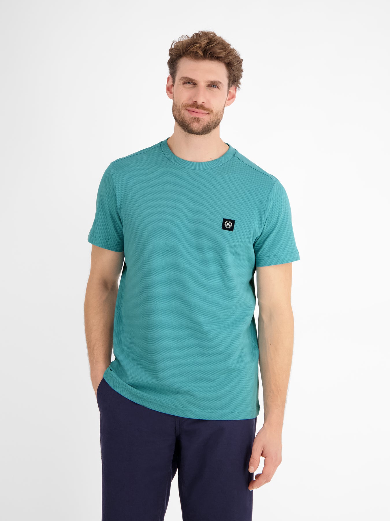 Herren T-Shirt in Waffel-Piqué