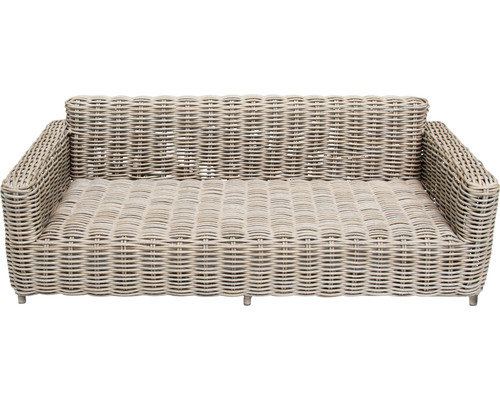 Premium Luxe 5-zits loungeset bestaande uit: 2 fauteuils, bank, tafel en zitkussens, polyrotan, aluminium, grijs