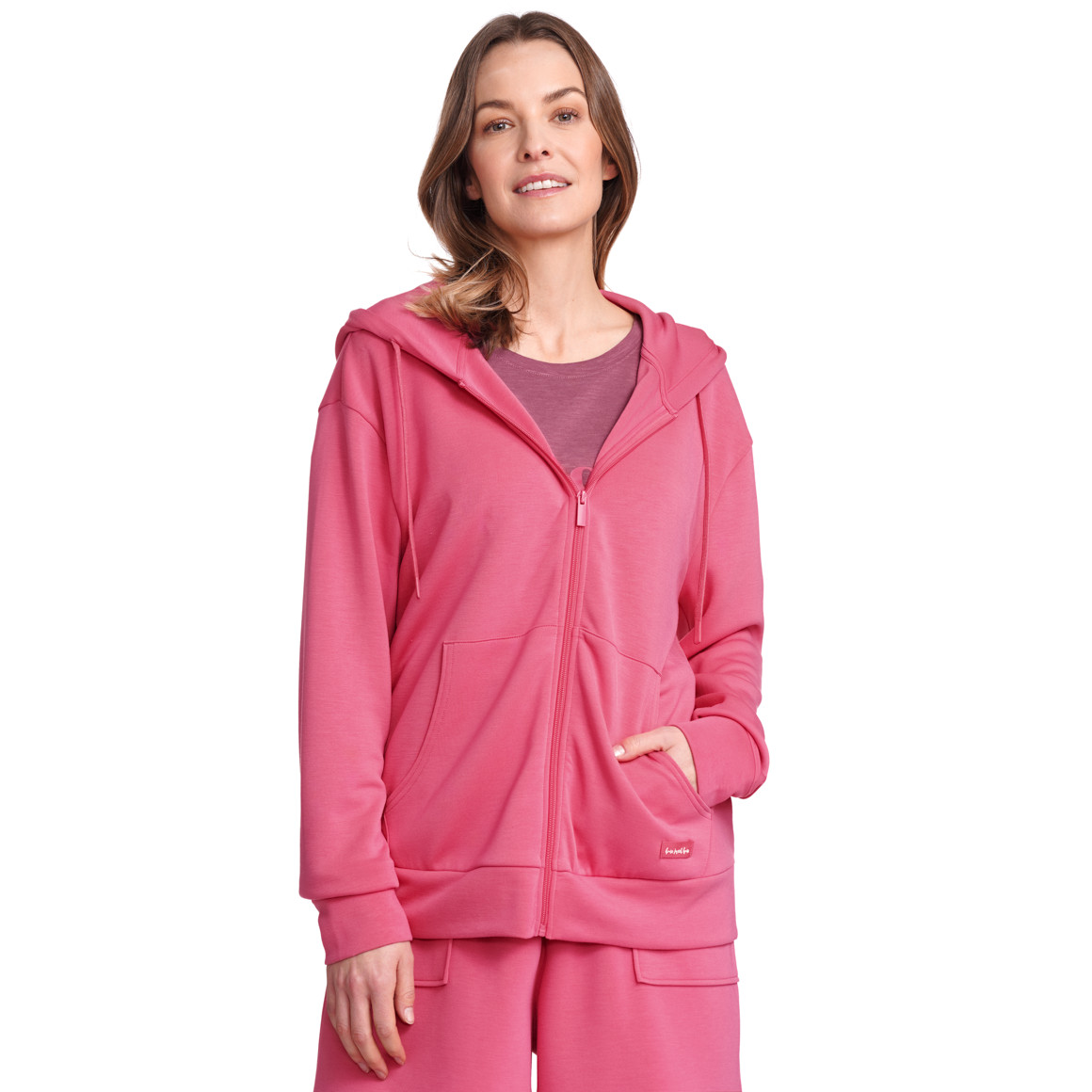 Gina Benotti Damen Sweatjacke mit Kapuze pink