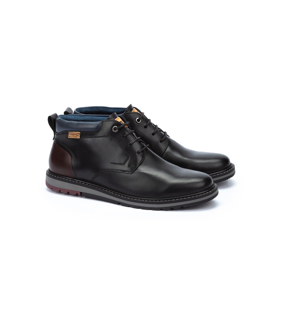 Botas de tornozelo Pikolinos Berna em couro preto