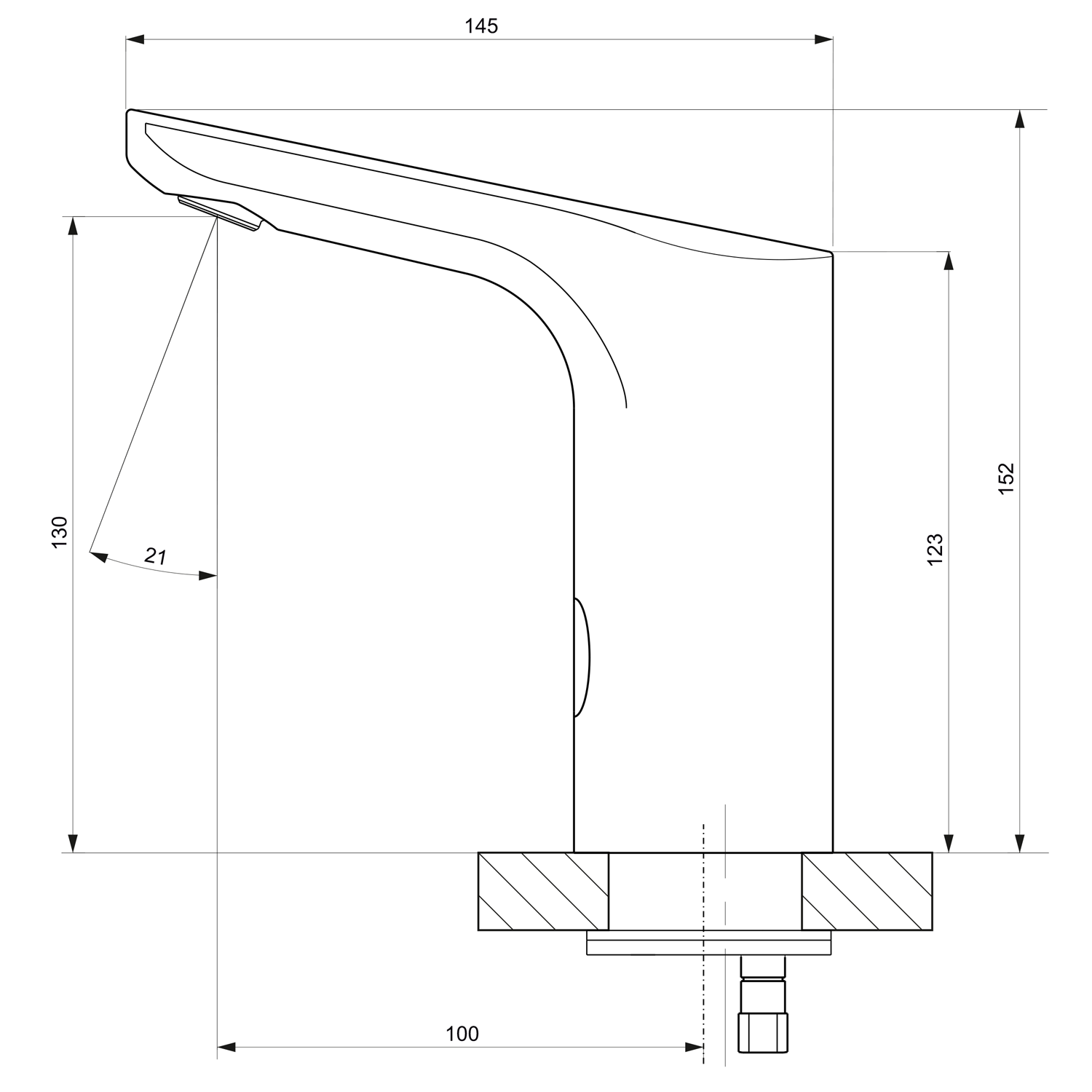 Sapho infrarood wastafelkraan 24V DC chroom