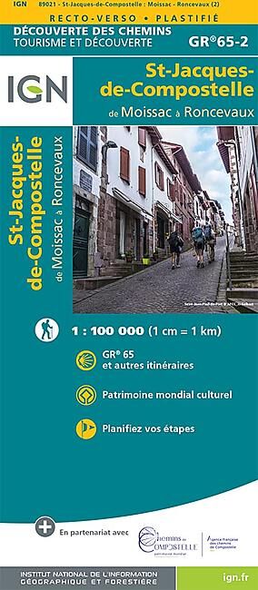IGN - ST JACQUES MOISSAC RONCEVAUX 1 100 000
