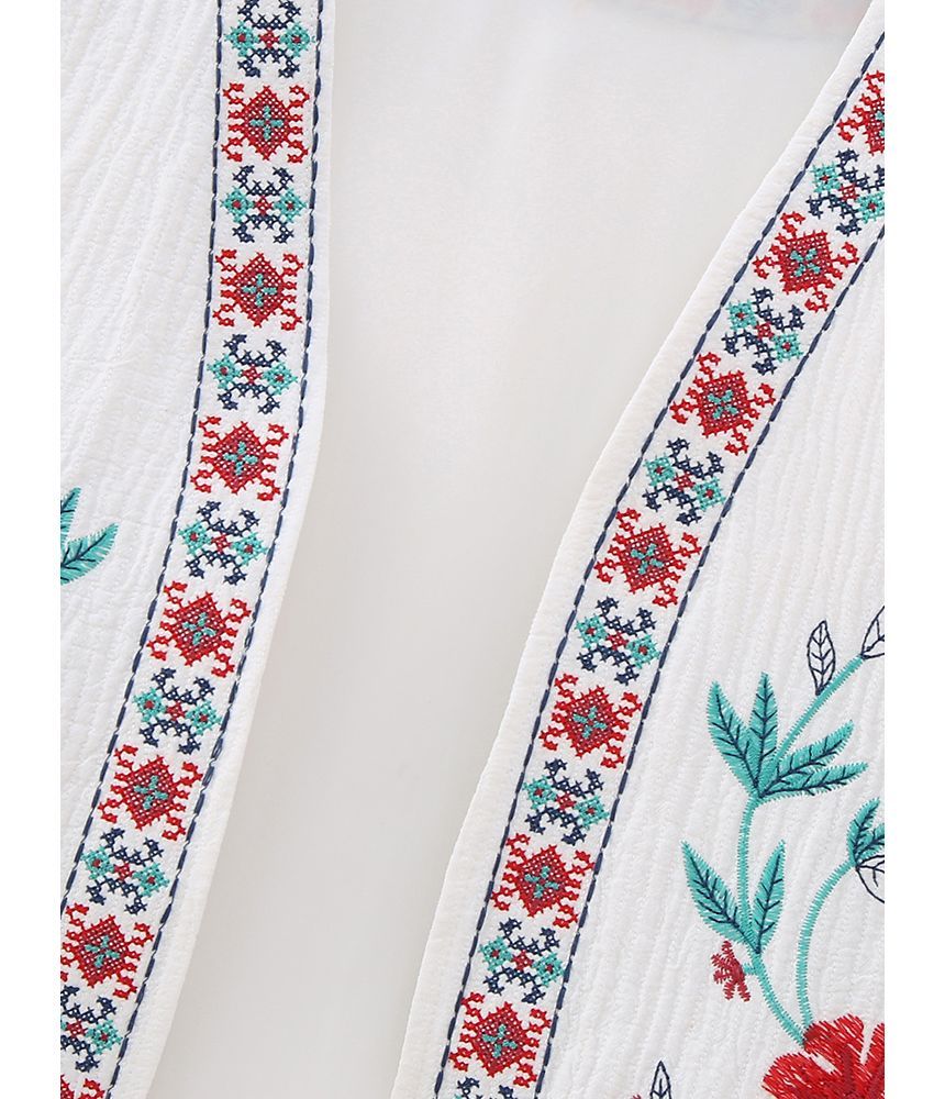 SugaYuja - Open vest met bloemenborduursel