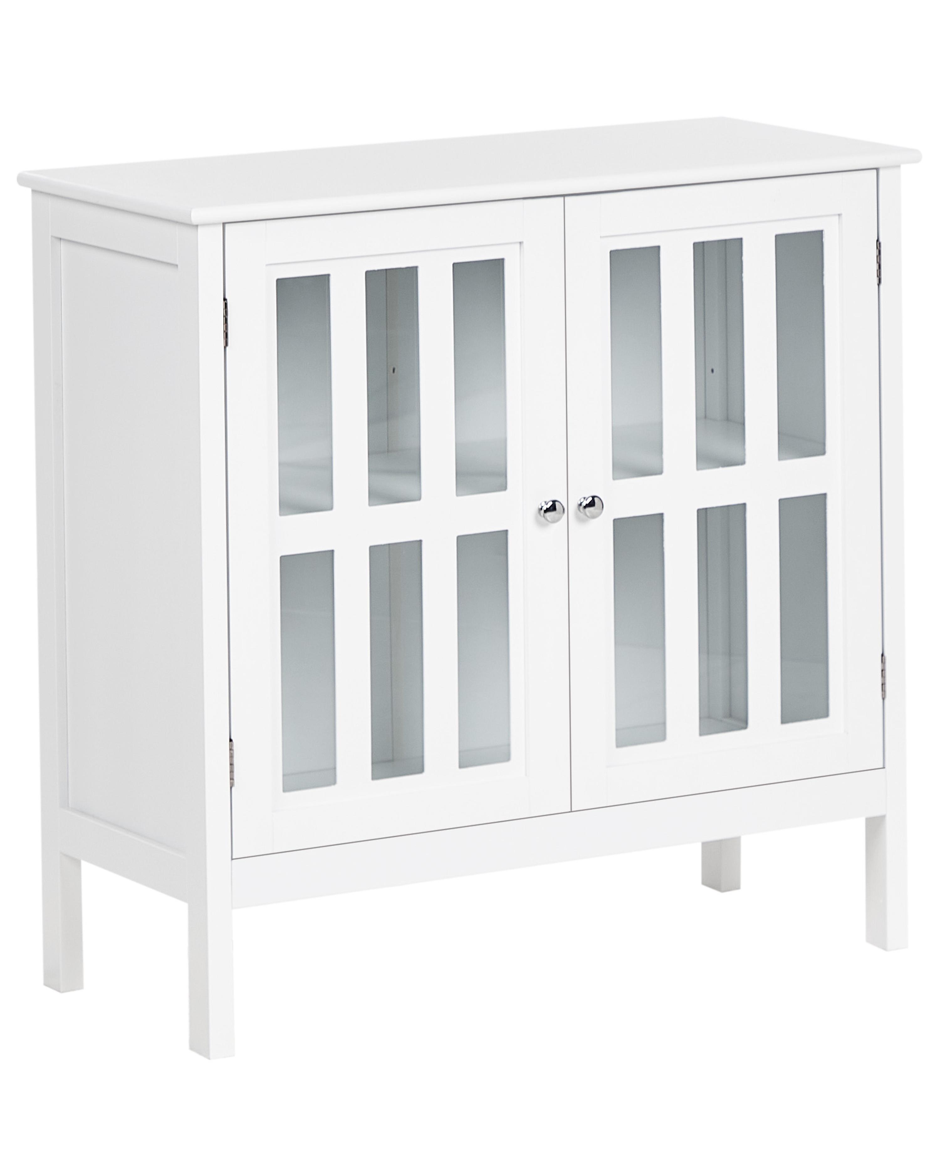 Dressoir met glazen deuren MIRAM 80 cm Wit