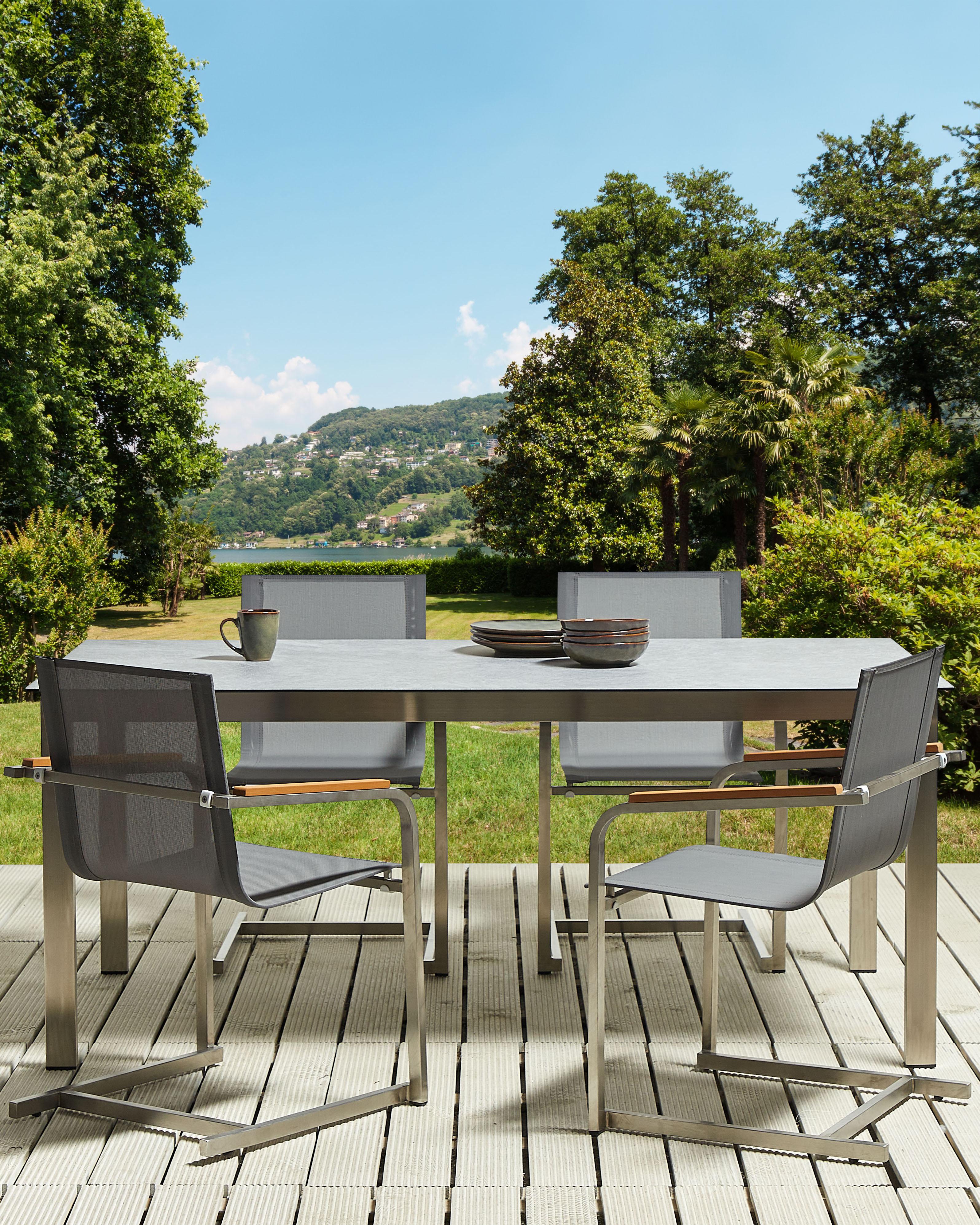 Set van 4 tuinstoelen COSOLETO Roestvrij staal Grijs