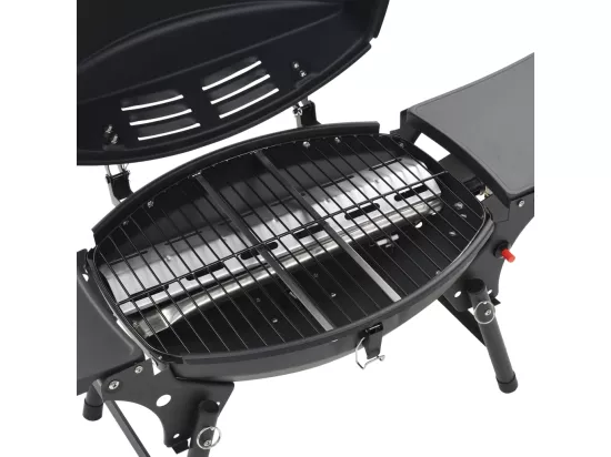 Barbecue à gaz portatif avec zone de cuisson Noir