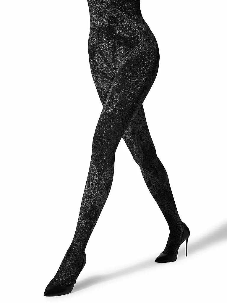 WOLFORD Modestrumpfhose WOLFORD x ETRO 150 black / silver  schwarz
