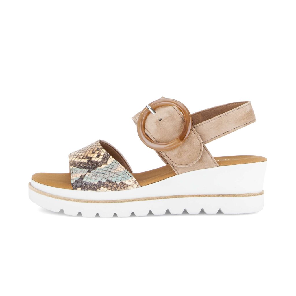 Sandale met plateauzool beige