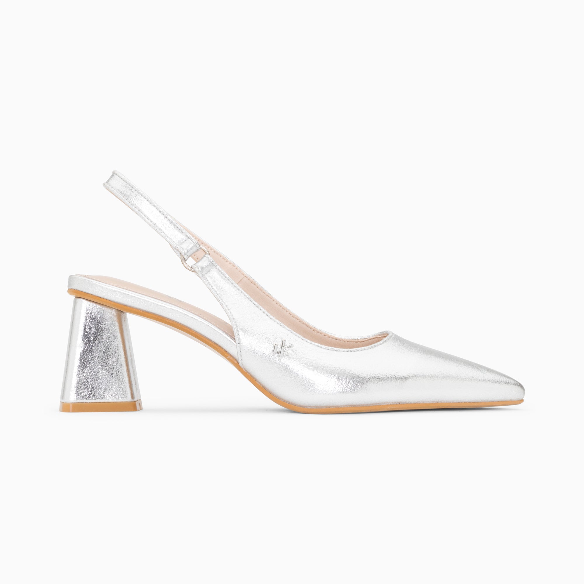 Escarpins-Escarpins slingback Lara argent à bout pointu