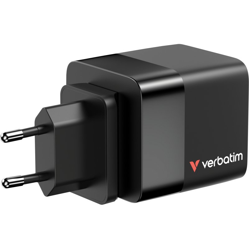 Verbatim GaN Charger 65W Universel Noir Secteur Charge rapide Intérieure