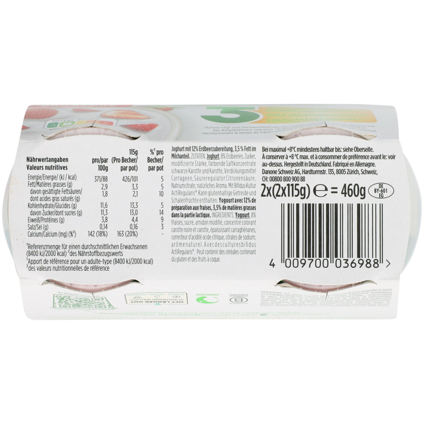 Activia probiotischer Joghurt Erbeere 4x115g