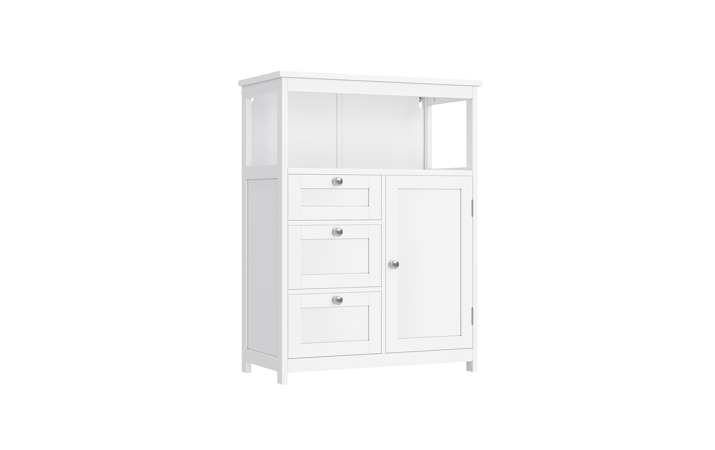 Kommode Floor Cabinet, MDF, 60 x 80 cm, Weiss<br>Badezimmerschrank mit drei Schubladen