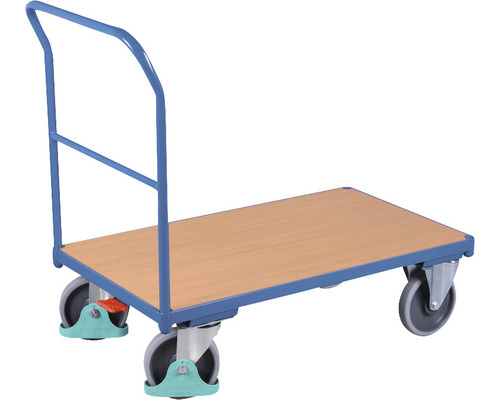 Transportwagen met duwbeugel Classic-Line 1030x700 mm staalblauw draagvermogen 500 kg