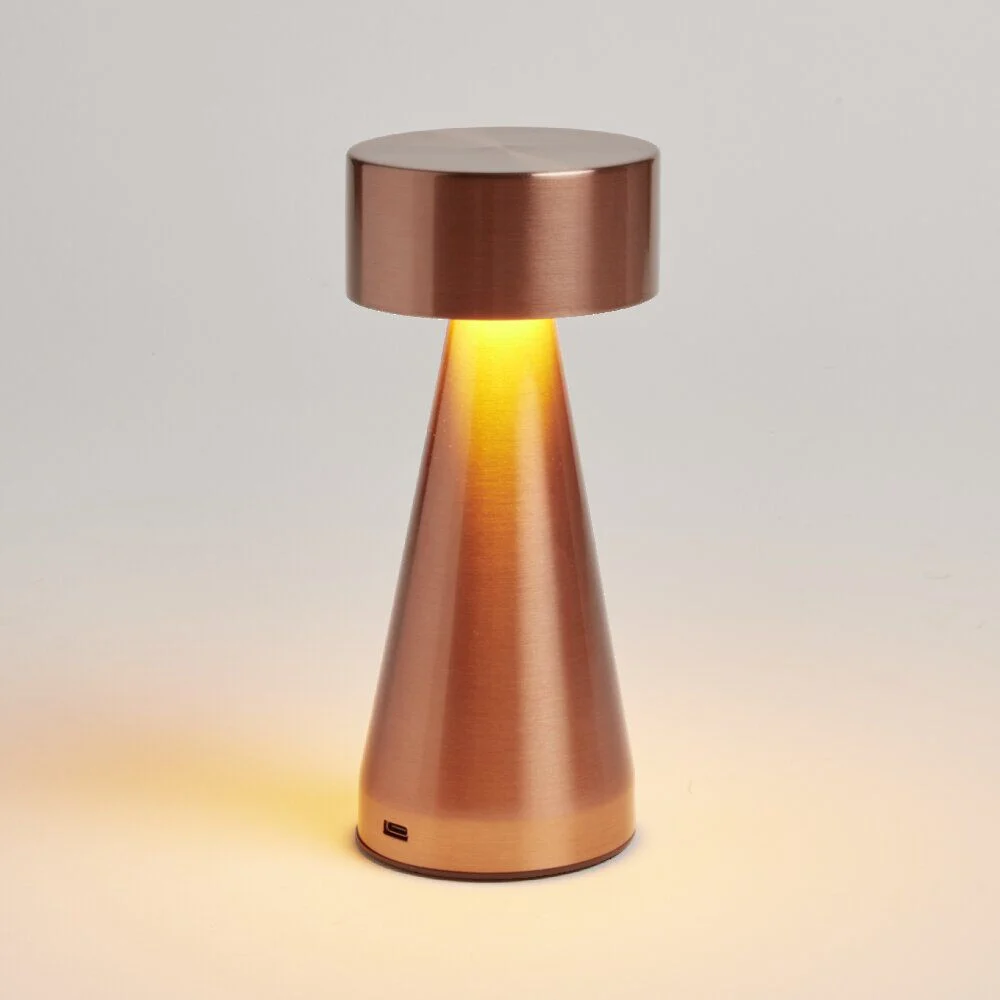 Lampe de table Squari USB tactile orange Ø9,5xH22,5cm