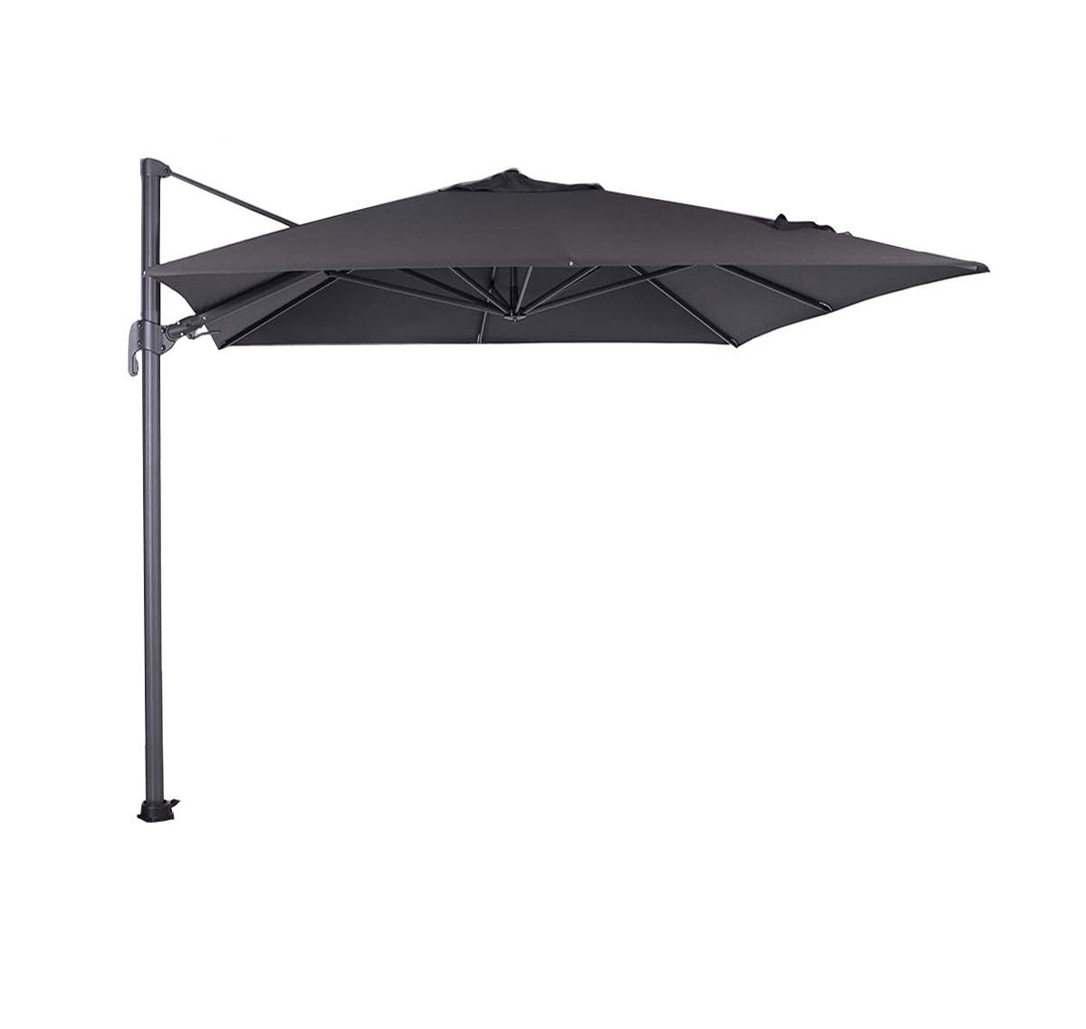 Garden Impressions Hawaii S donkergrijs zwart vierkante zweefparasol