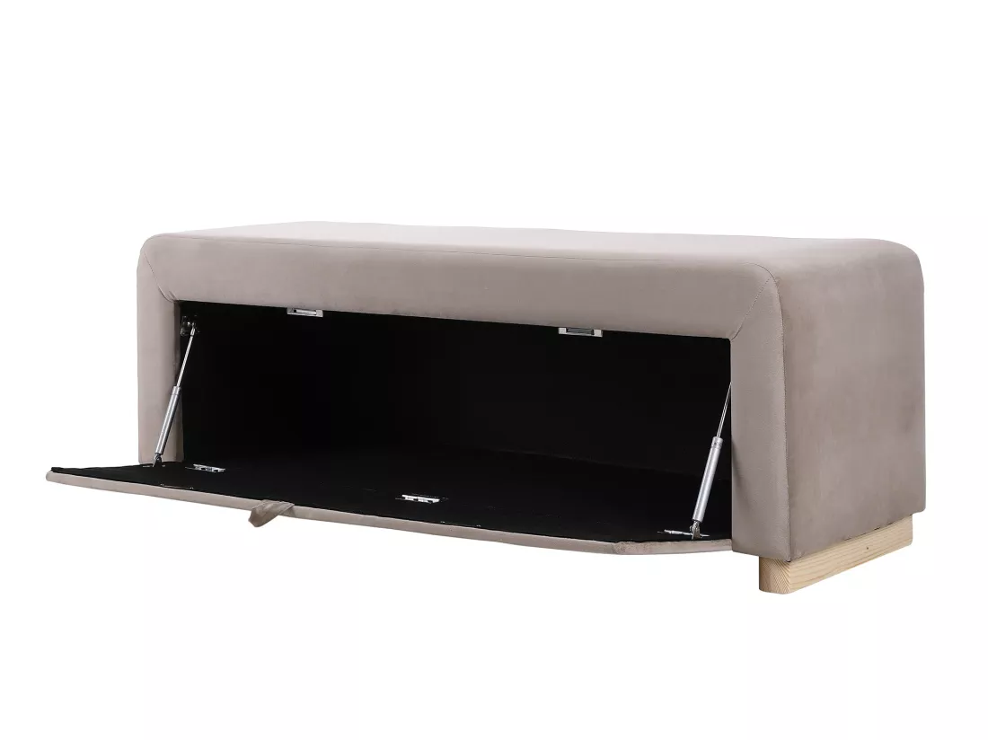 Banc coffre - Velours - Taupe - CAPINO