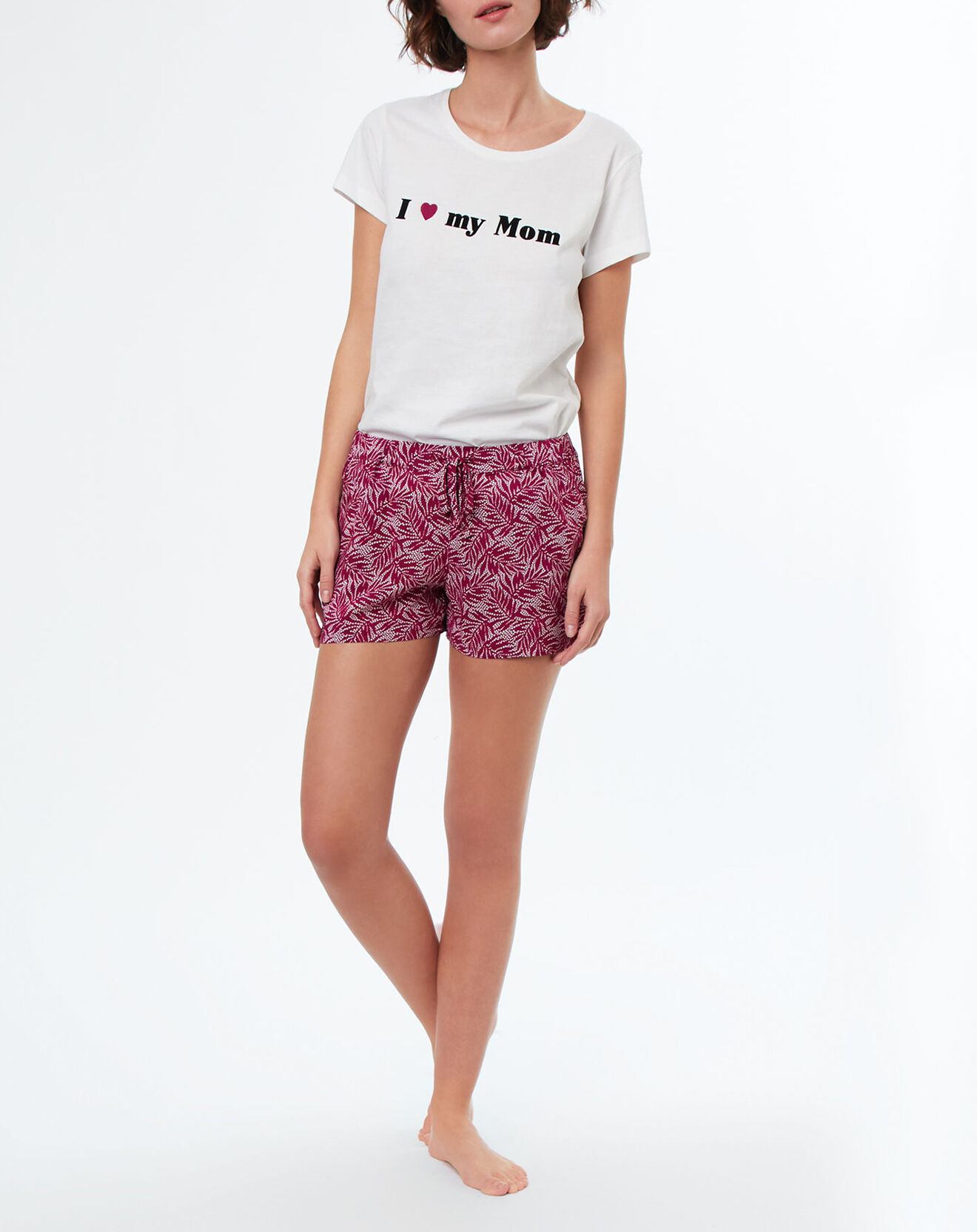 Etam Haut de pyjama Mother à motif écru
