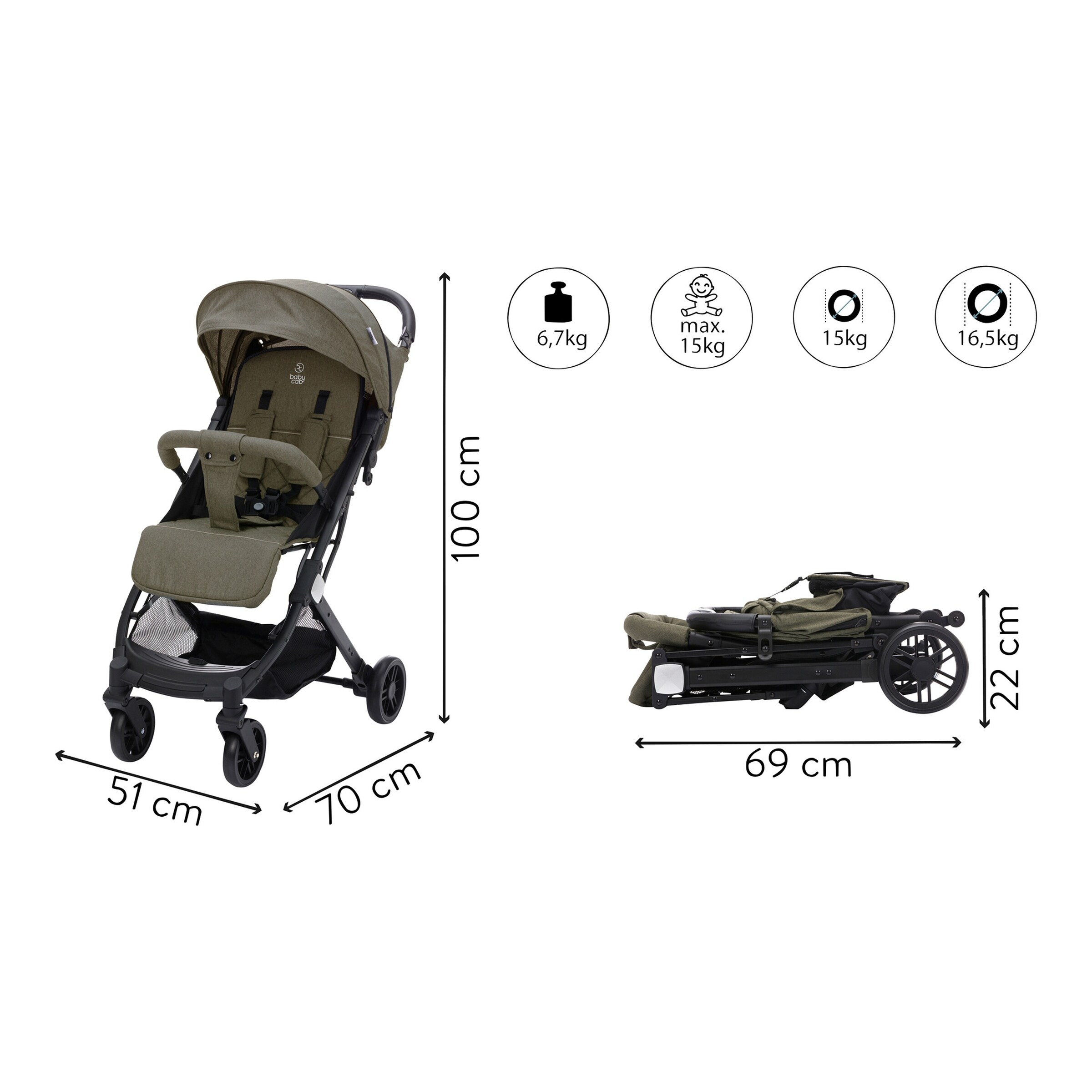 babycab Buggy Mailand olive
